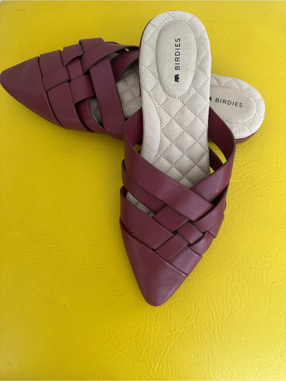 Birdies Woven Pointed Mule in Berry Red - Picture 6 of 6